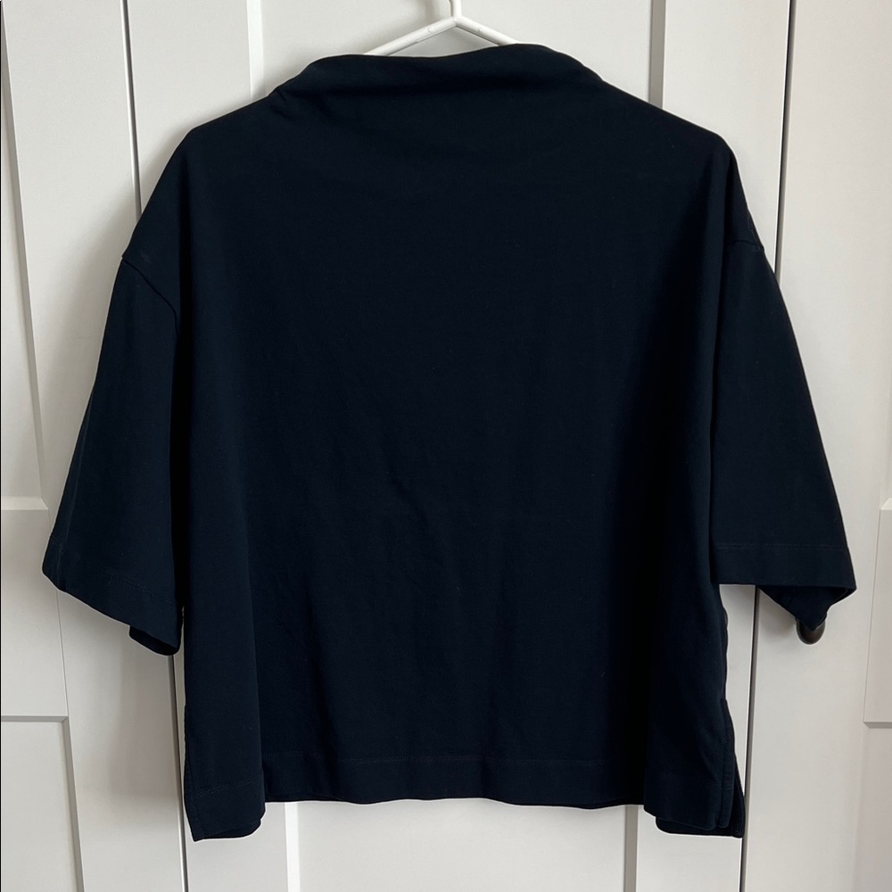 Reiss Navy Funnel Neck Relaxed Fit Tee